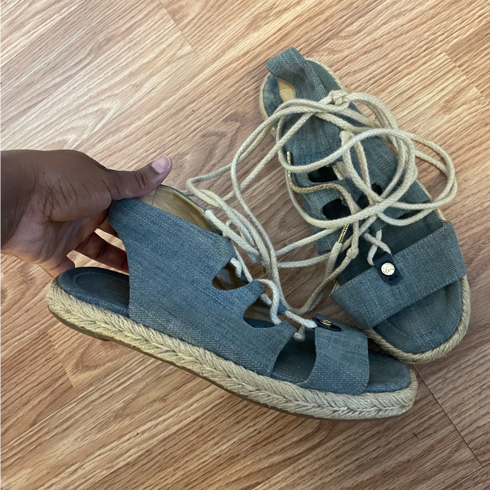 Michael Kors Denim Lace up Espadrille